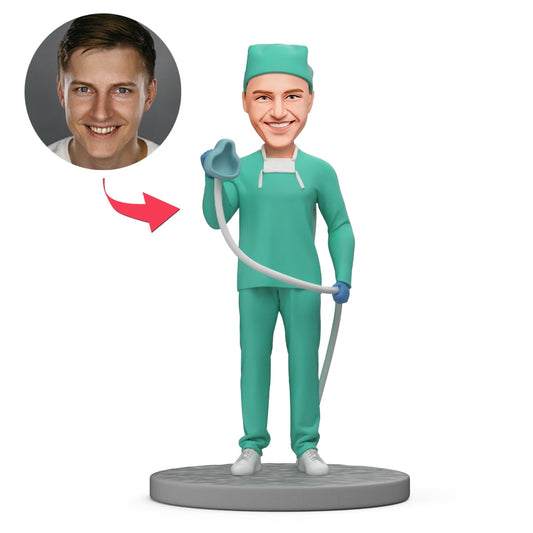 Custom Bobbleheads - Anesthetist Holding A Face Mask