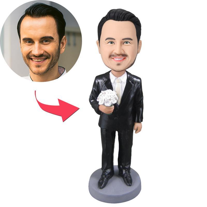 Wedding Groomsmen Custom Bobblehead With Engraved Text